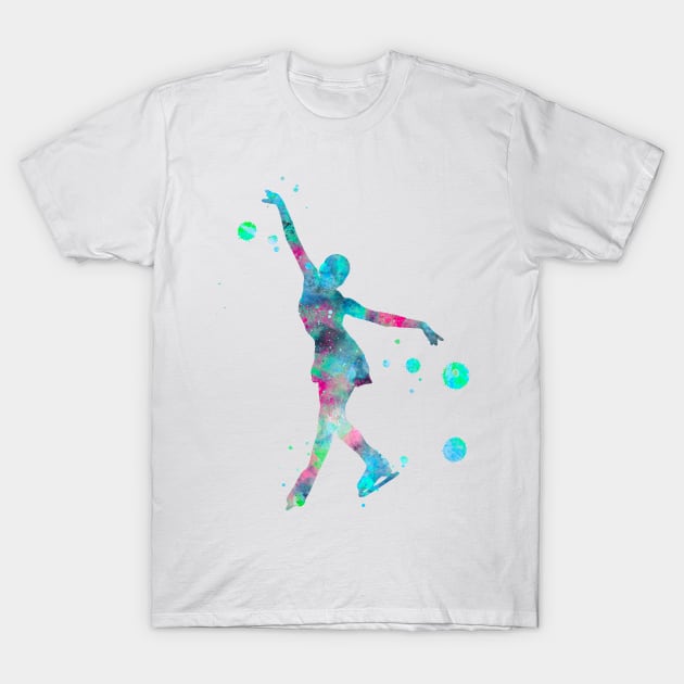 Figure Skating Watercolor Painting 1 T-Shirt by Miao Miao Design